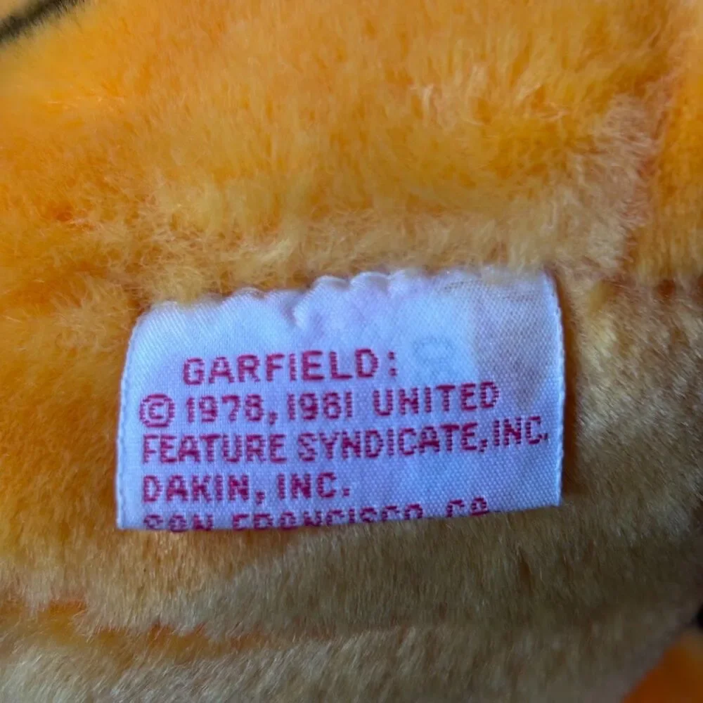 Garfield Vintage 1978 1981 With Crutch I Don't Need This Stuffed Plush W/ Tag